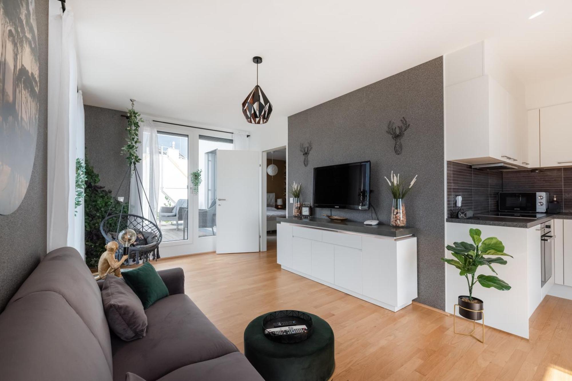Apartment Mit Traumhafter Dachterrasse & Weitblick Виена Екстериор снимка
