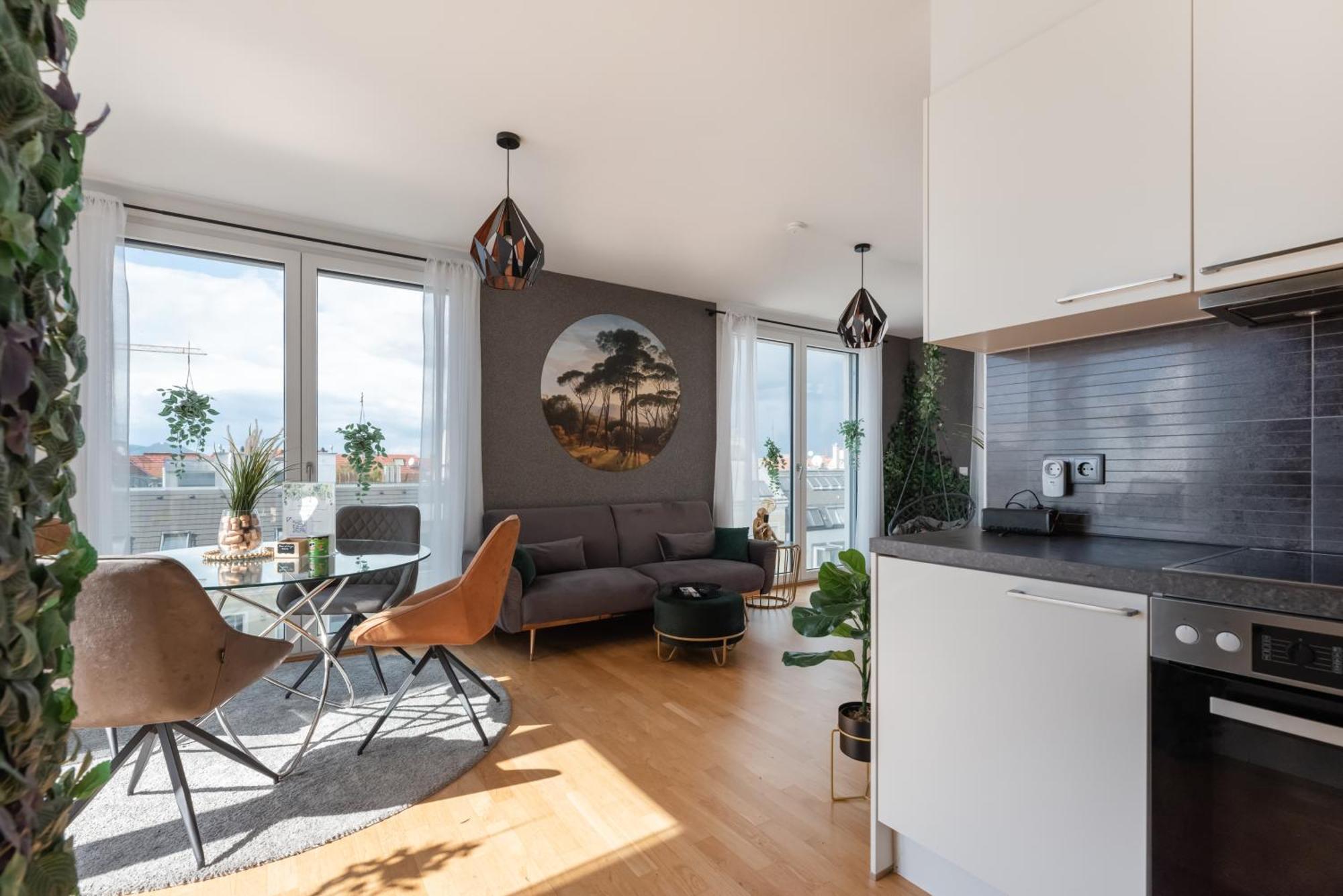 Apartment Mit Traumhafter Dachterrasse & Weitblick Виена Екстериор снимка