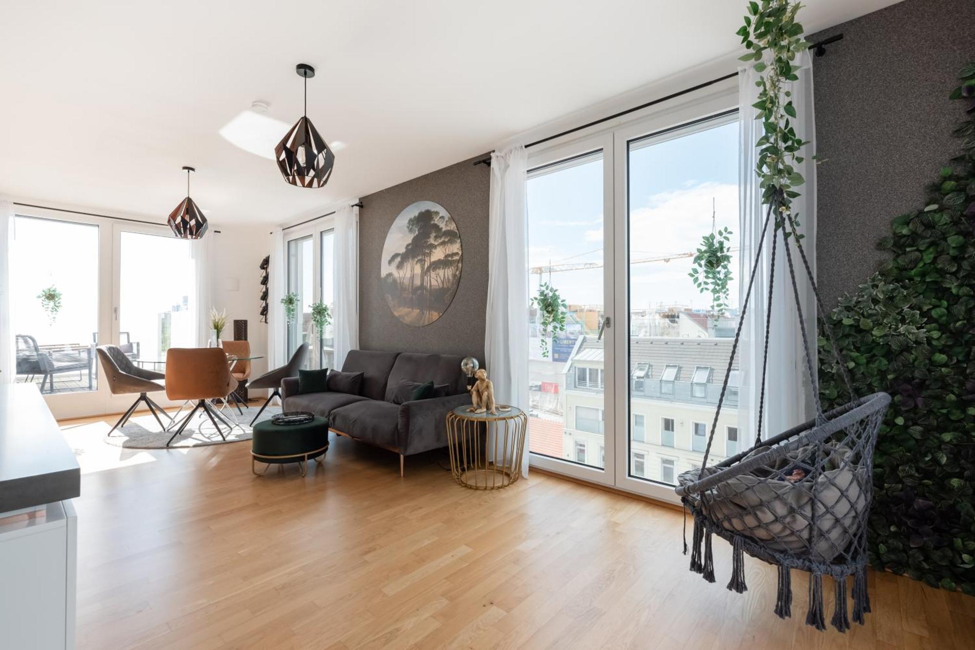 Apartment Mit Traumhafter Dachterrasse & Weitblick Виена Екстериор снимка